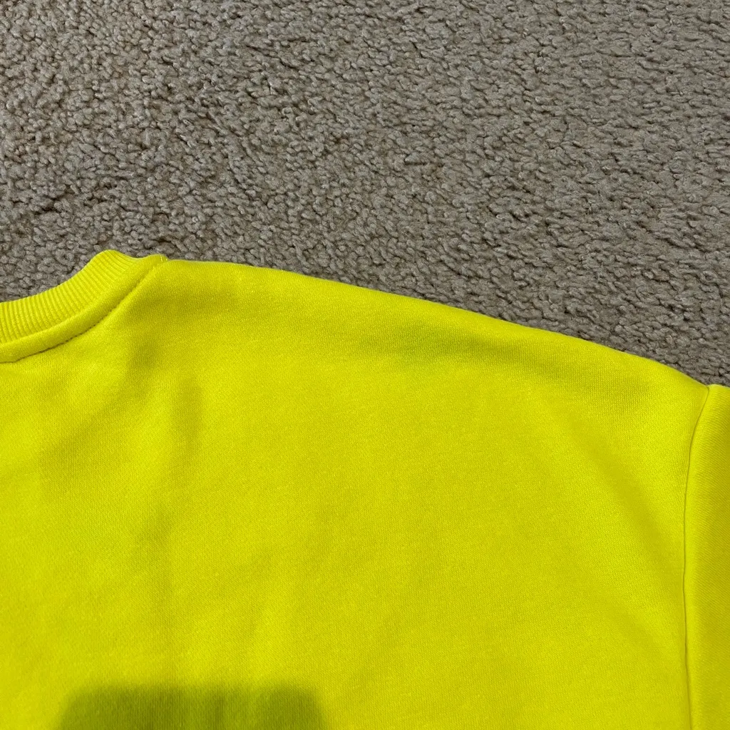 FILA Y2k Vibrant Yellow Fleece Lined Crewneck Crop Sweater - Image 10