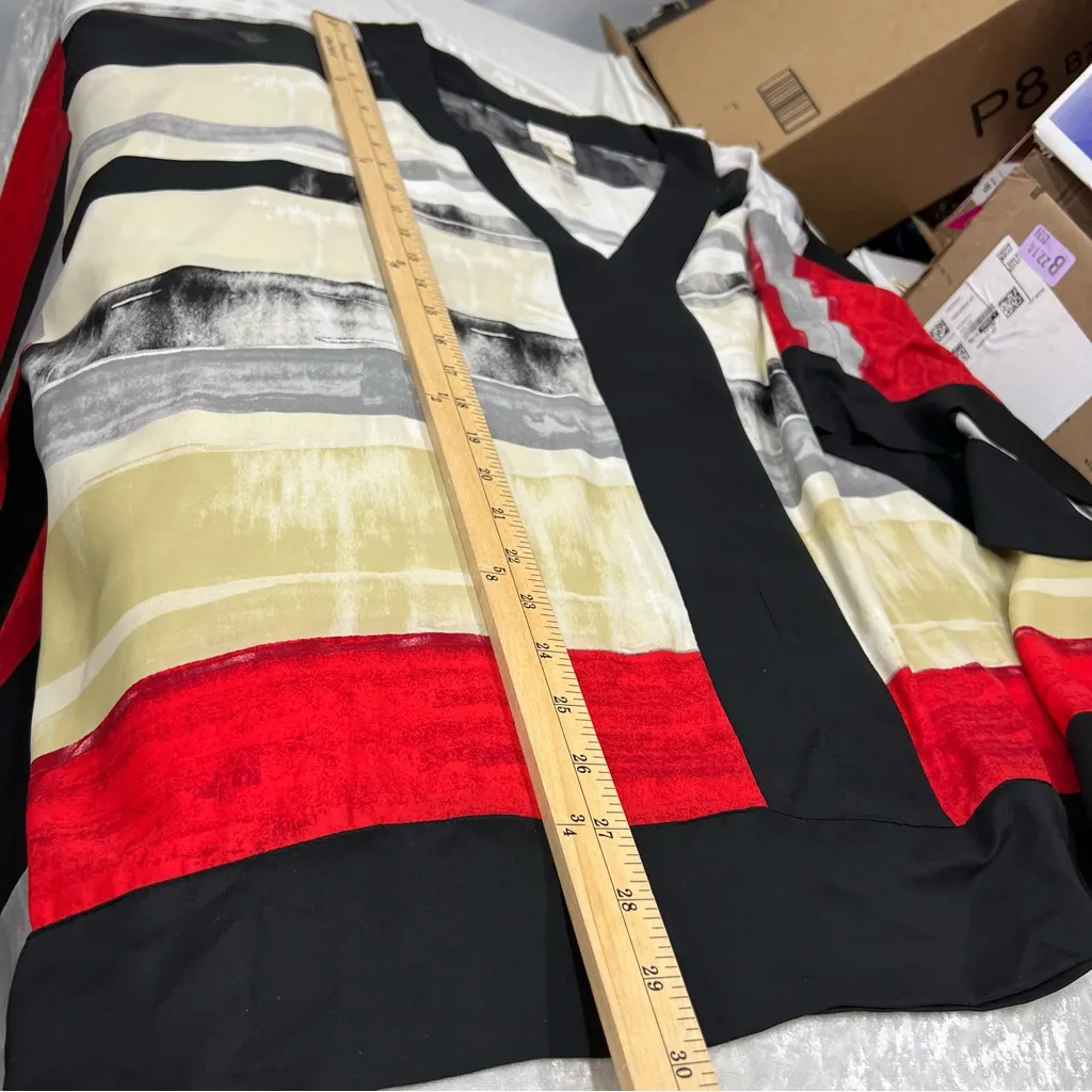 Chico’s Geometric Print Poncho L/XL Santa Fe kimono sleeves multicolored - Image 9