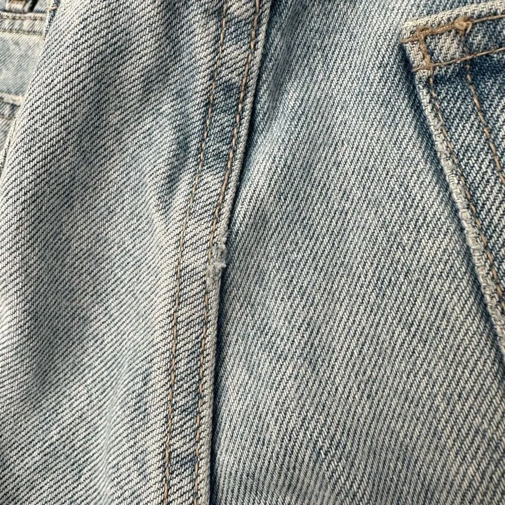 Zara Women’s 4 Ripped Straight Jeans Button Fly - Image 4