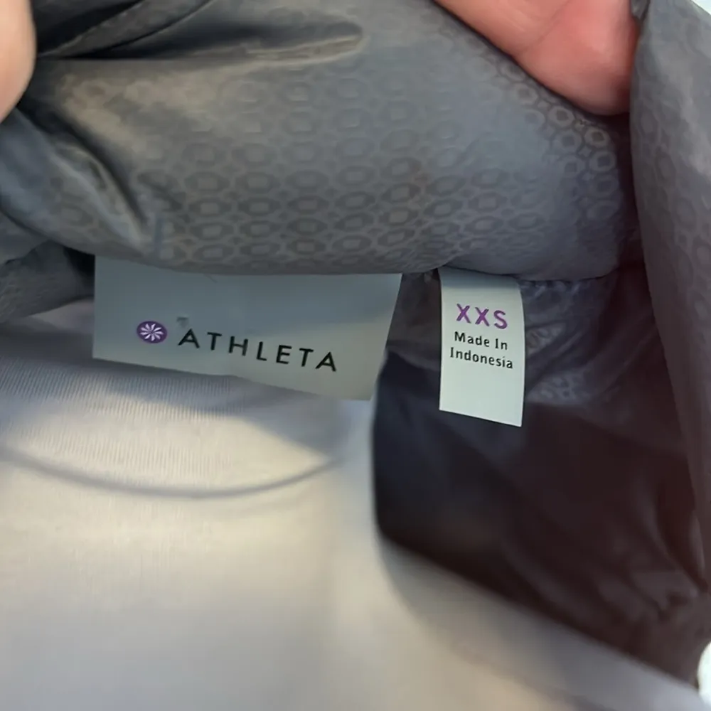 Athleta Downalicious Gray Down Full Zip Vest - Image 8