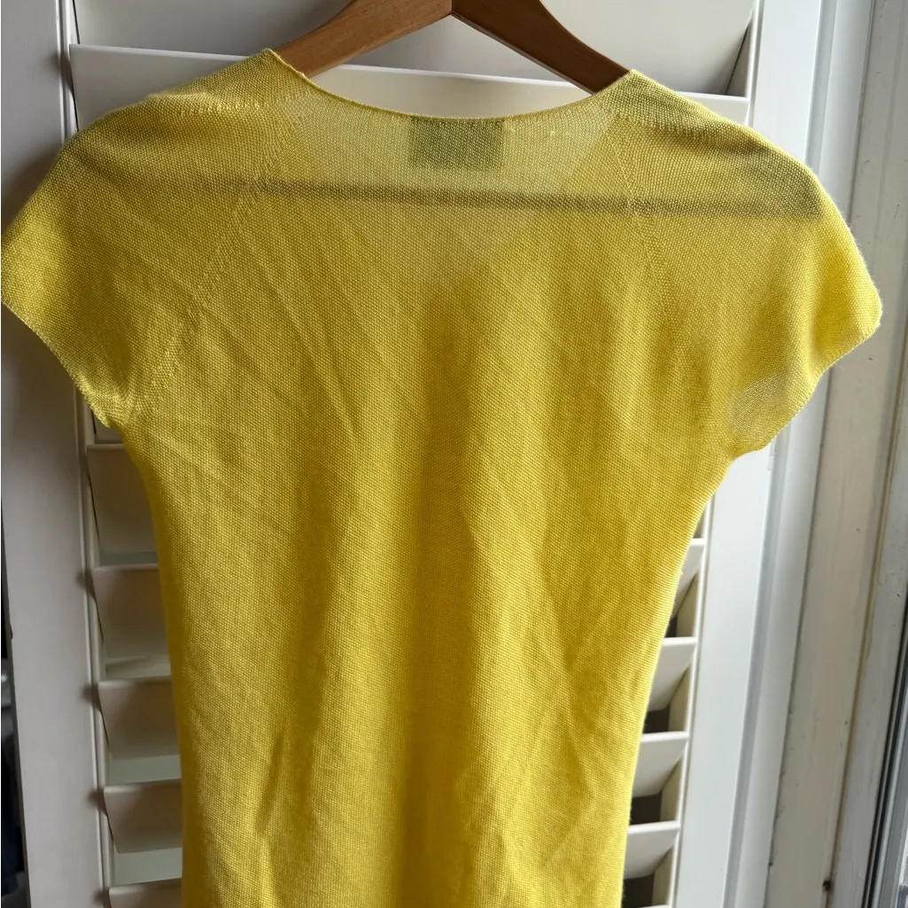 Prada Yellow Fitted Cap Sleeve T-Shirt - Image 2