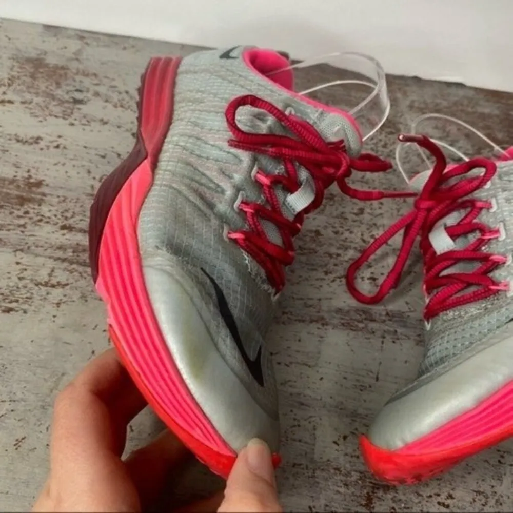 Nike Lunar Cross Element Grey Pink Athletic Shoes 8 - Image 6
