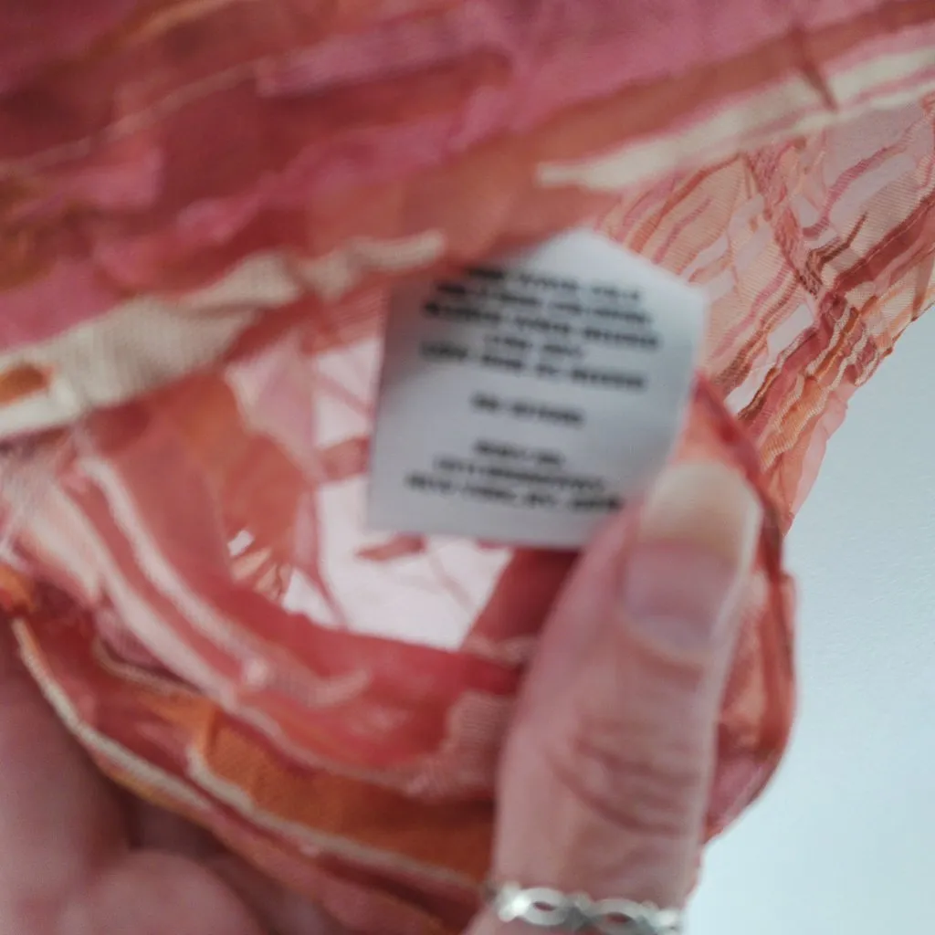 Ruby Rd Jacket Womens 6P Pink Orange Button Collar Lined Blend Roll Tab Sleeve - Image 5