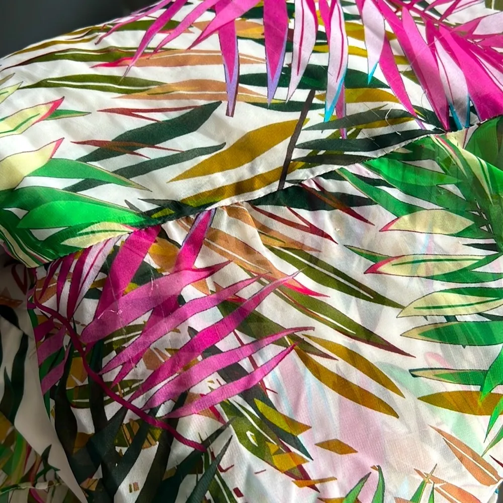 Multi Palm Ruffle Maxi Dress, Plus Size 22, Retail $890 - Image 10