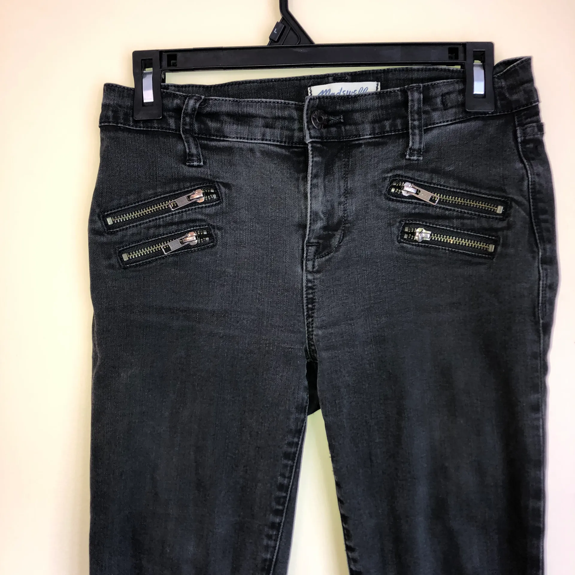 Black Skinny Skinny Jean size 26 Front Zip Detail Mid rise - Image 5