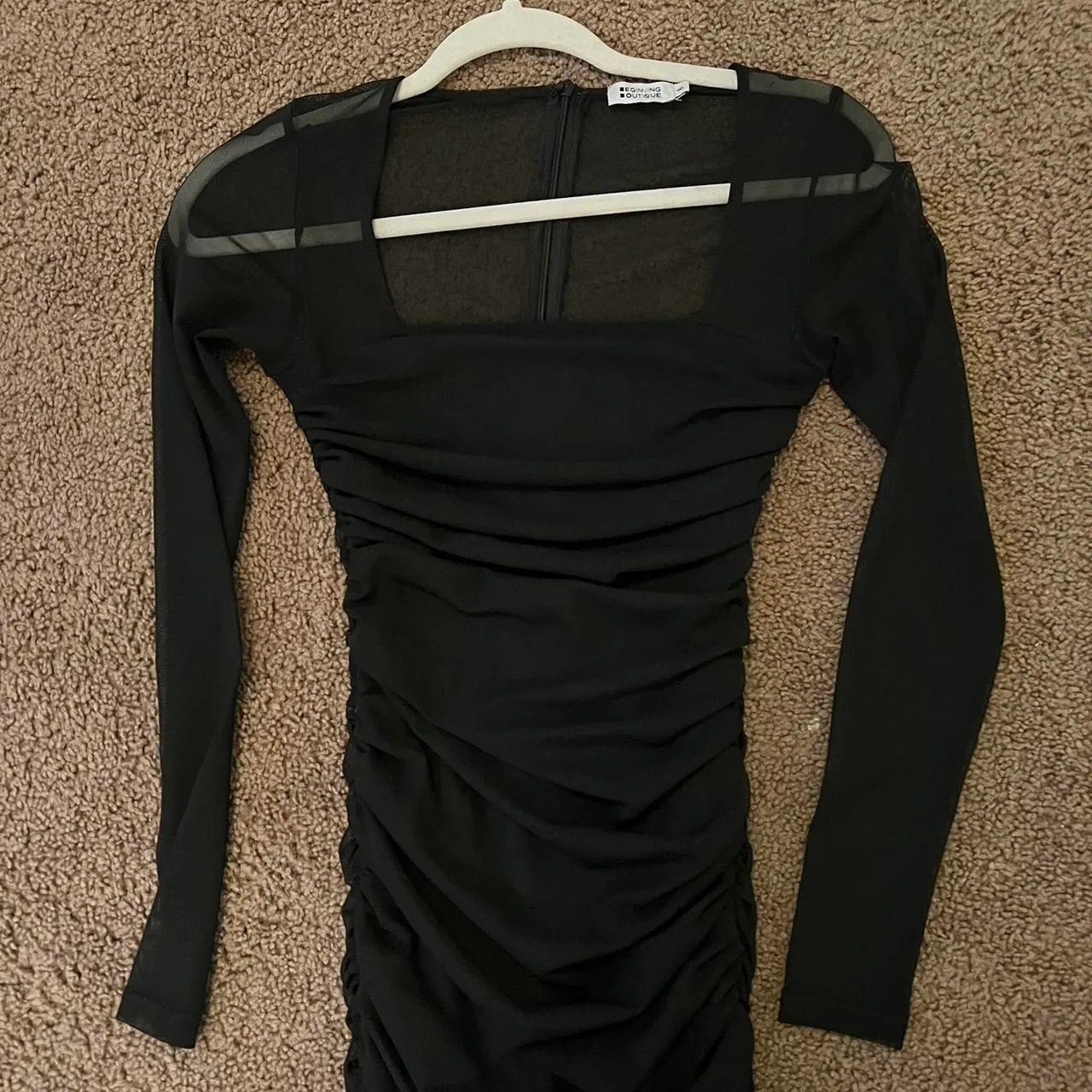 Mesh Long Sleeve Dress - Image 3
