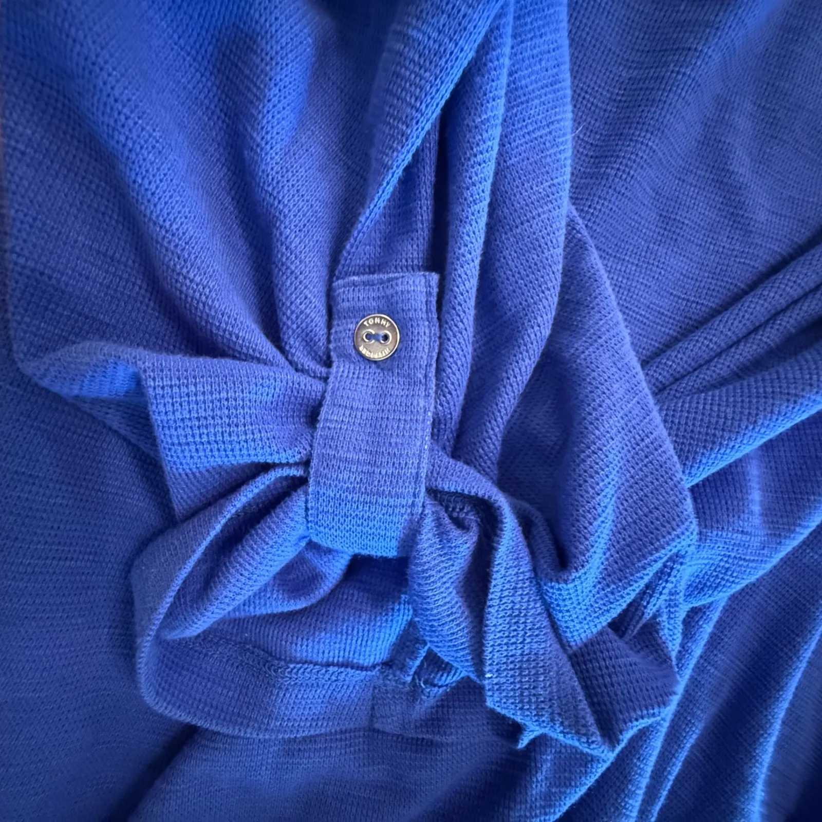 Tommy Hilfiger Sport Hoodie 1X‎ Blue Waffle Knit Pullover Plus Size Logo - Image 8