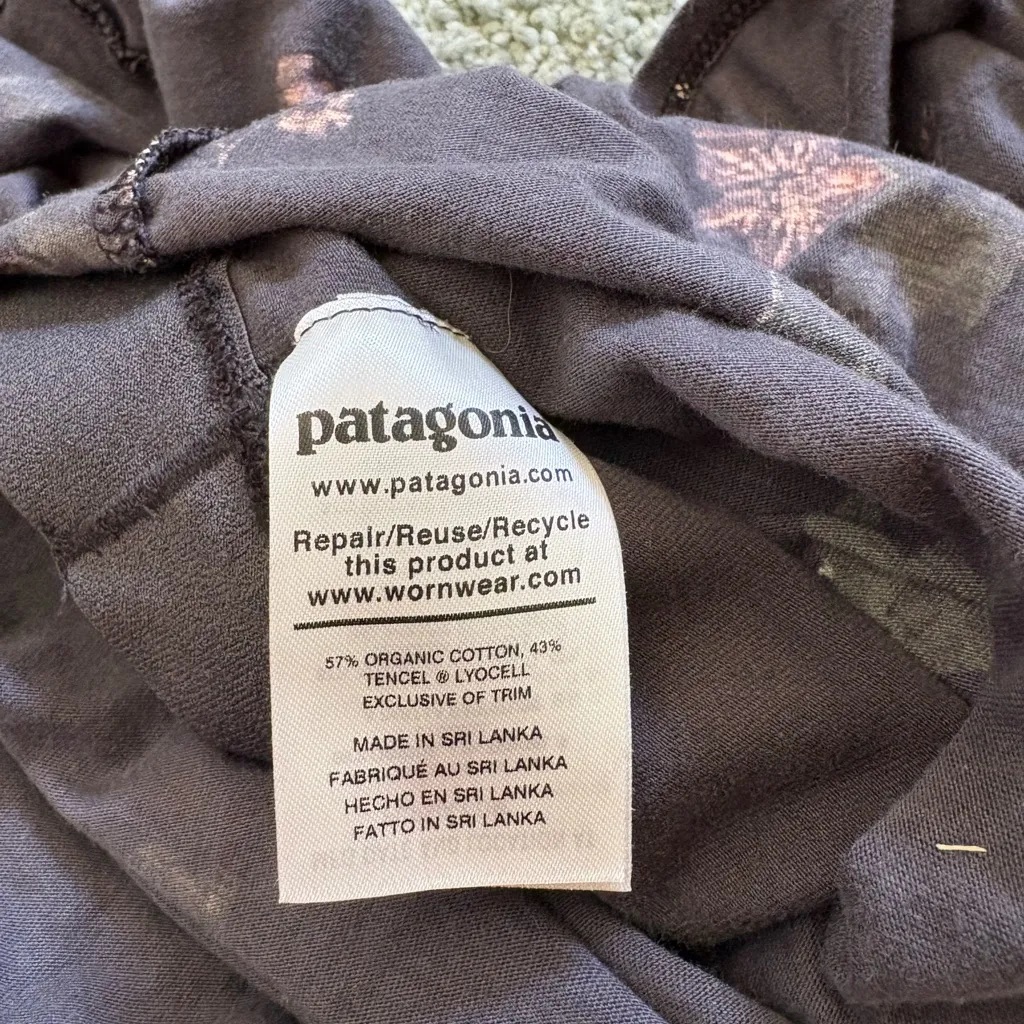 Patagonia Allagash Floral Tank Top Size S Organic Cotton Built In Bra Hiking - Image 9