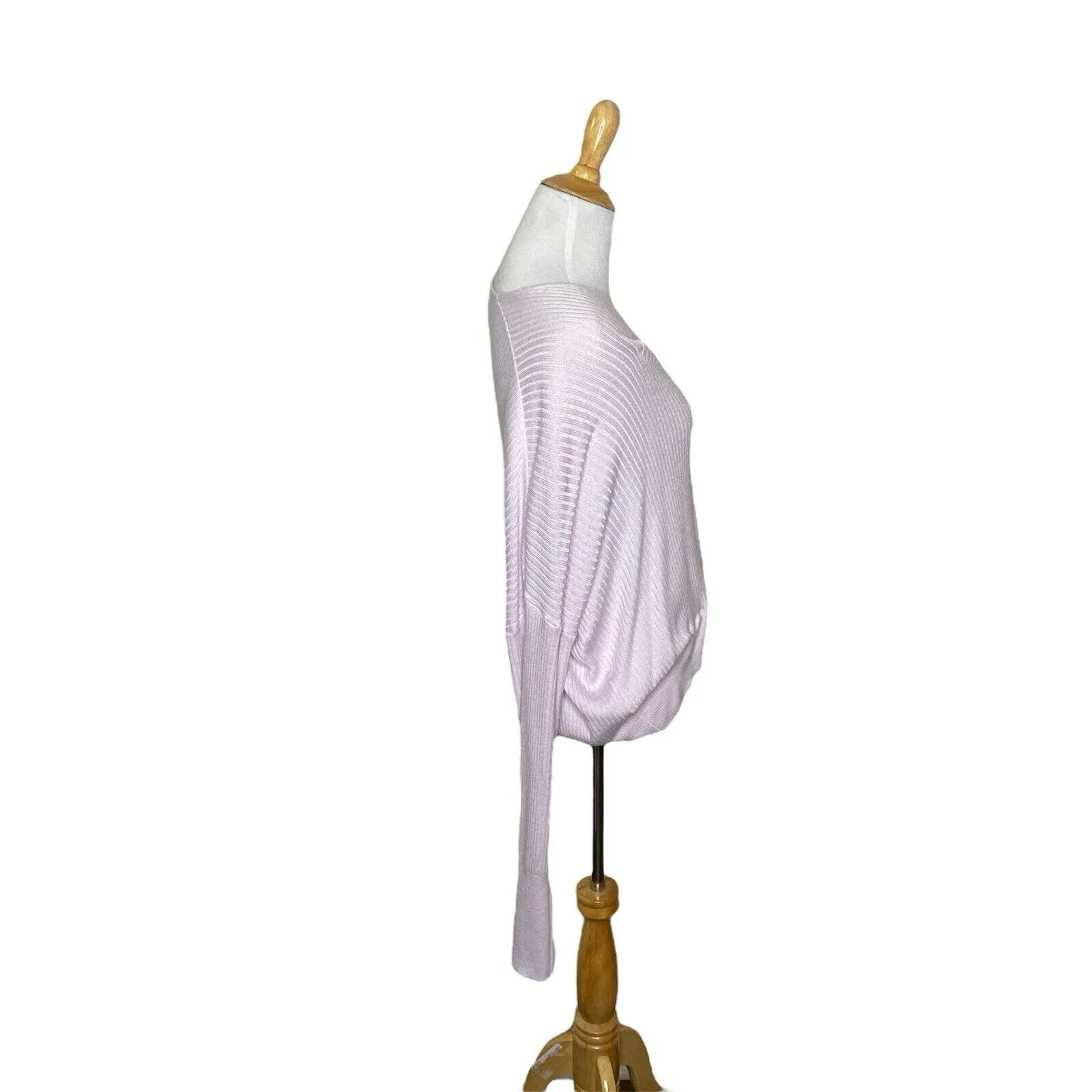 Leith Rib Wrap Sweater  Light Purple Plunge Neckline Rayon Blend Size Medium - Image 6