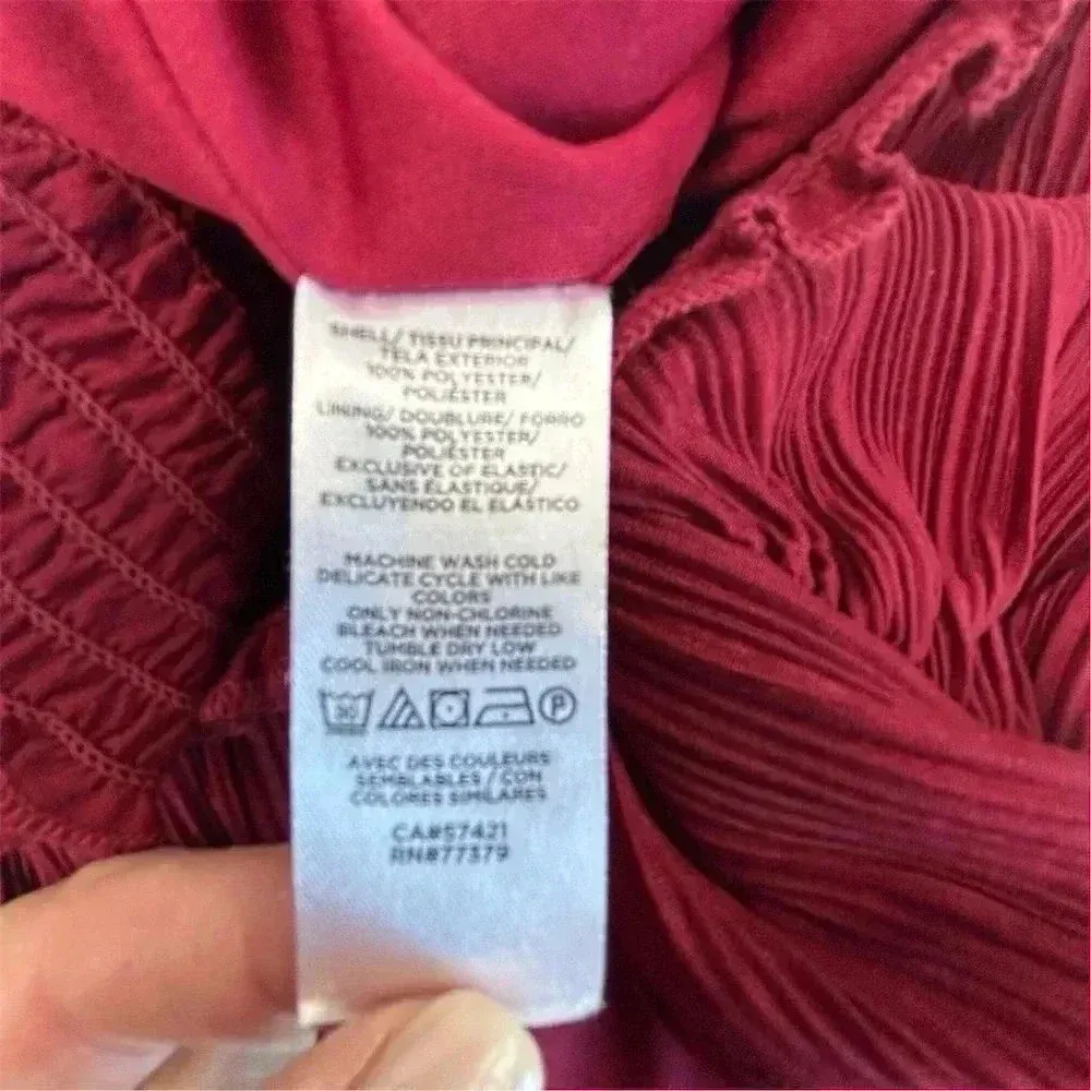 Ann Taylor Factory Women's Red Puff Sleeve Blouse Size S - Image 9