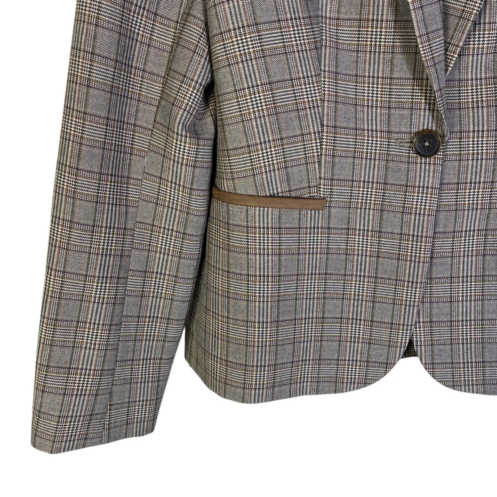 Tommy Hilfiger Plaid Blazer Size 10 Brown Preppy Old Money Light Academia - Image 7