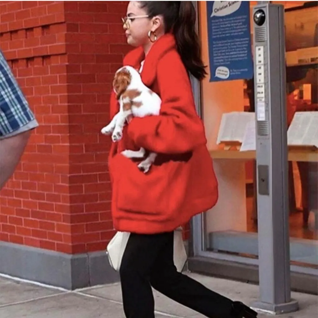 I. Am. Gia Pixie Oversized Teddy Coat Red size Medium Revolve $110 - Image 2