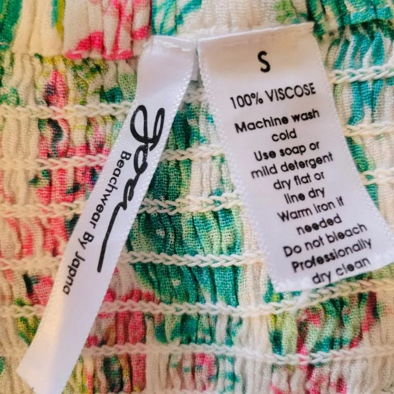 Goa Beachwear by Jopana dress pink white green maxi spaghetti straps Small - Image 6