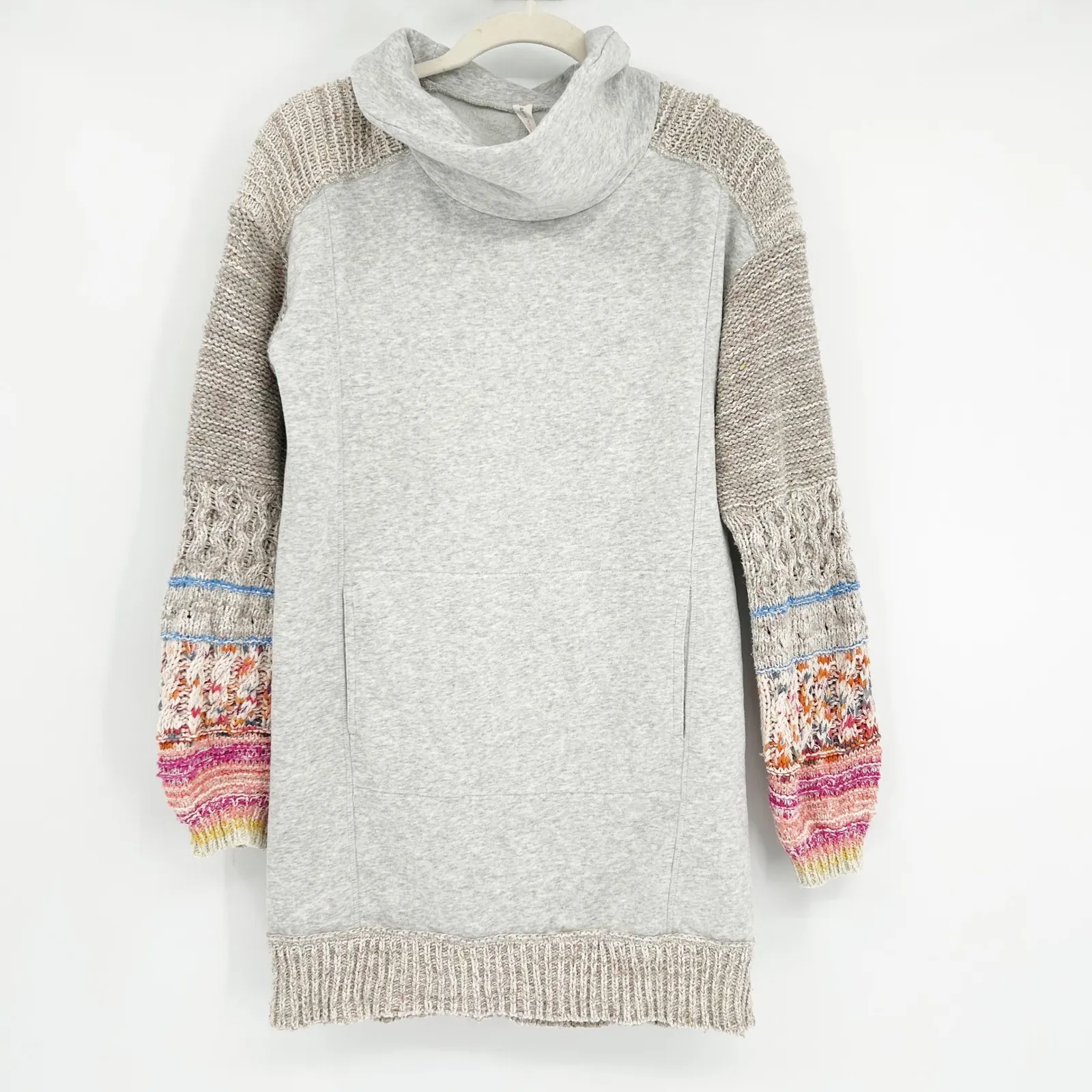 Anthropologie Daily Practice Womens Cozy Cowl Neck Sweatshirt Dress Size XS Gray - Image 3