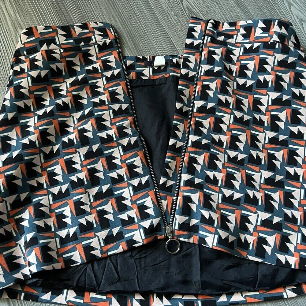Promod Skirt Womens Size 6 Mini Abstract Geometric Print Zipper - Image 10