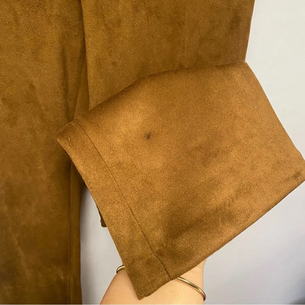 Tuckernuck Chocolate Brown Faux Suede Trousers Women Small Dark Academia Stretch - Image 4