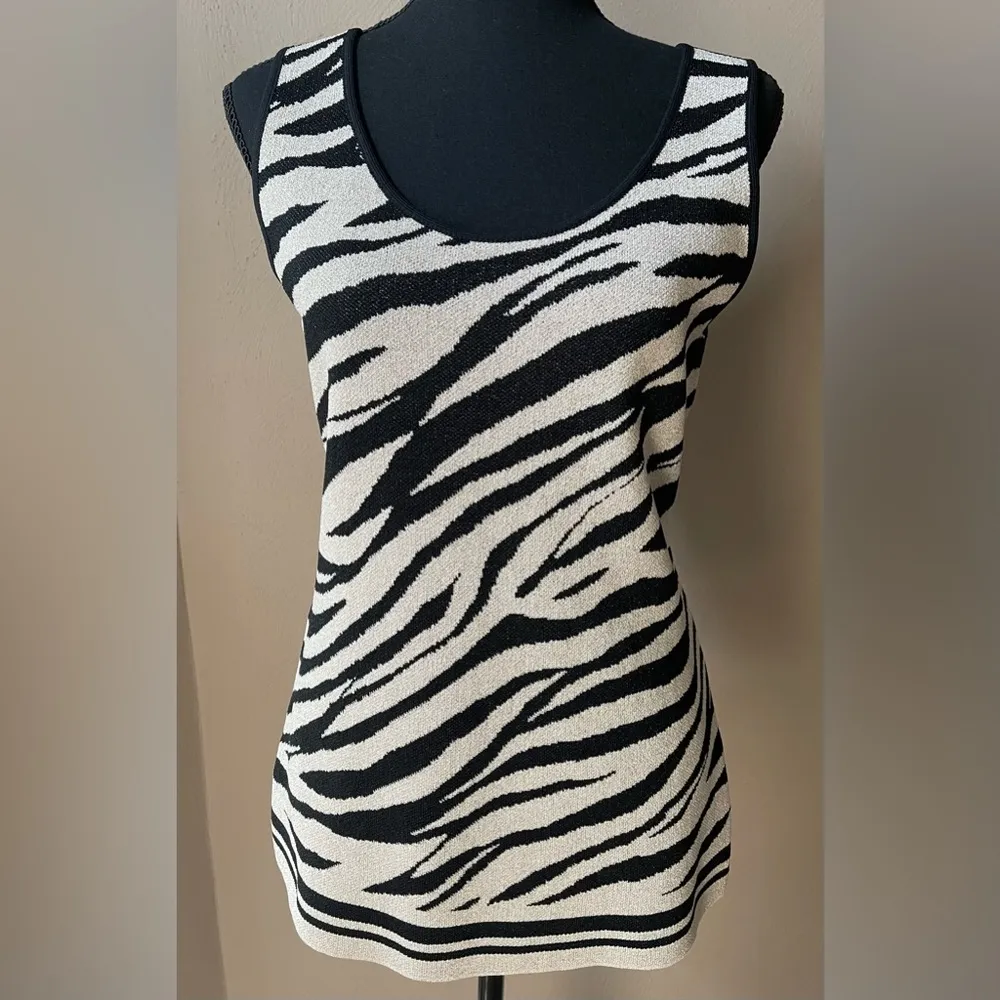 NWT INC Zebra Metallic Gold Black Tank - Image 3