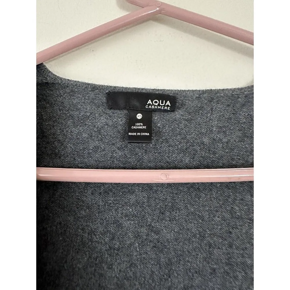 Aqua 100% Cashmere Cropped Open Front Draped Cardigan Sweater Sz XS Warm Comfy - Image 3