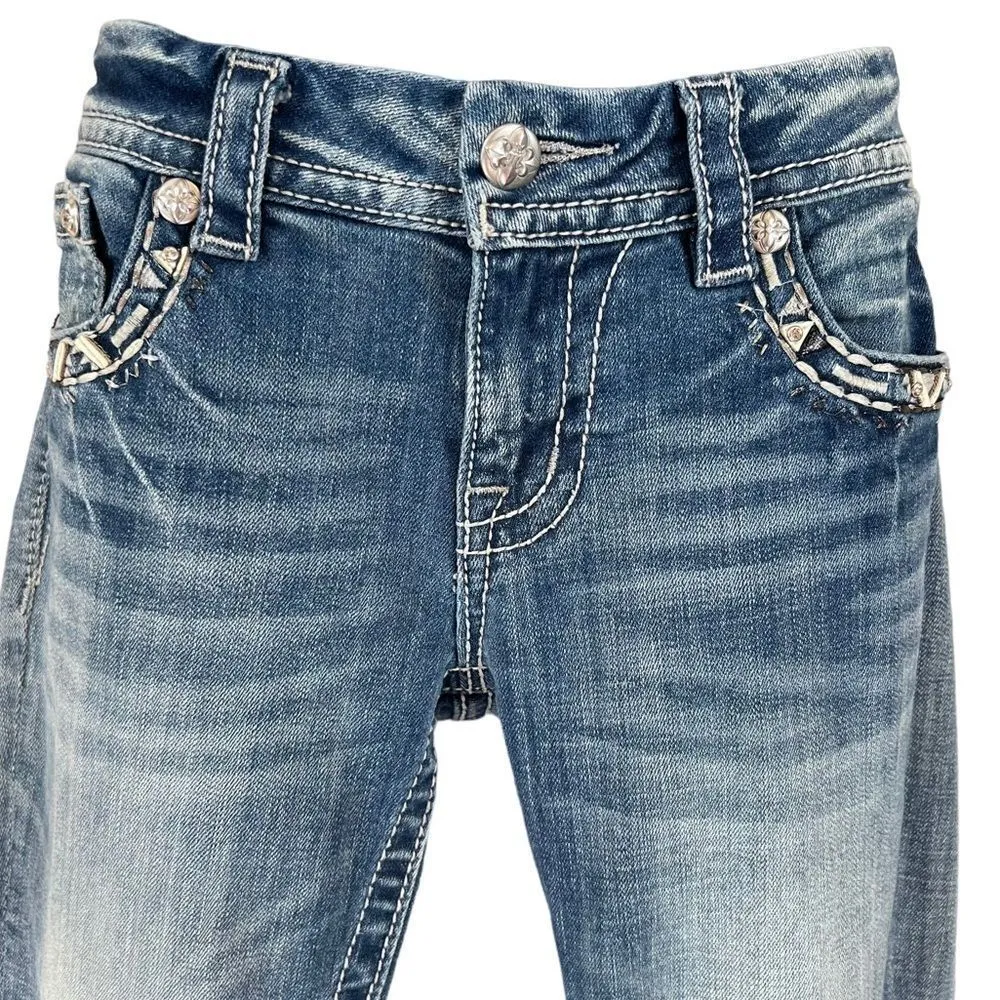 Miss Me Signature Straight Embellished Flap Pocket Jeans - Image 3