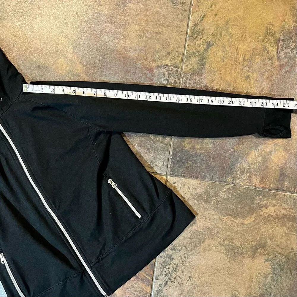 Lands End Women’s Black Hoodie Jacket Full Zip Up Small - Image 2