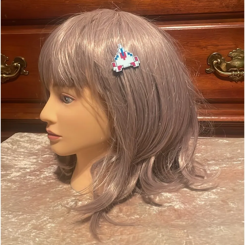 Chiaki Nanami Cosplay Anime Costume Jacket & Skirt EUC S w/ Pink Wig & Hair Clip Green - Image 11