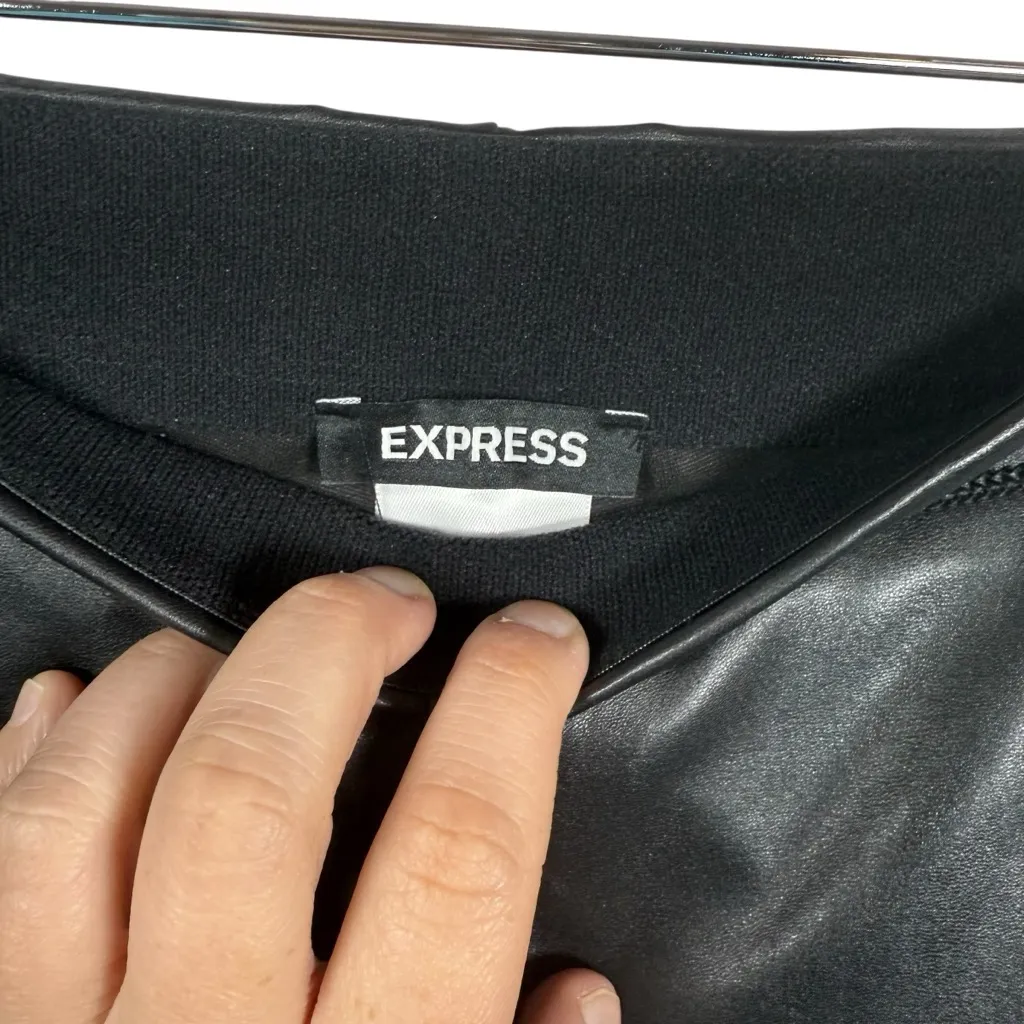 NWOT Express High Waisted Faux Leather Leggings in Black Size S - Image 5