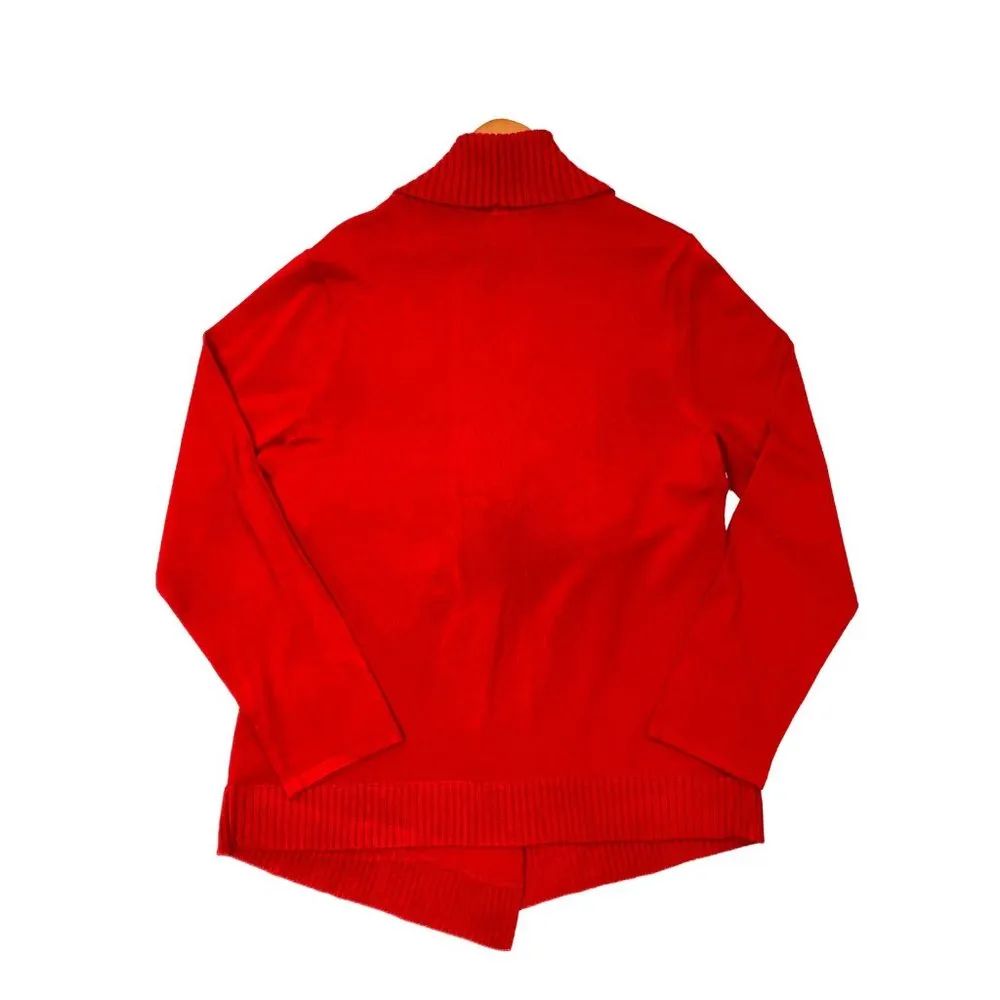 New International Concepts Open Knit Cardigan Sweater Womens Plus XXL Red Zipper - Image 2