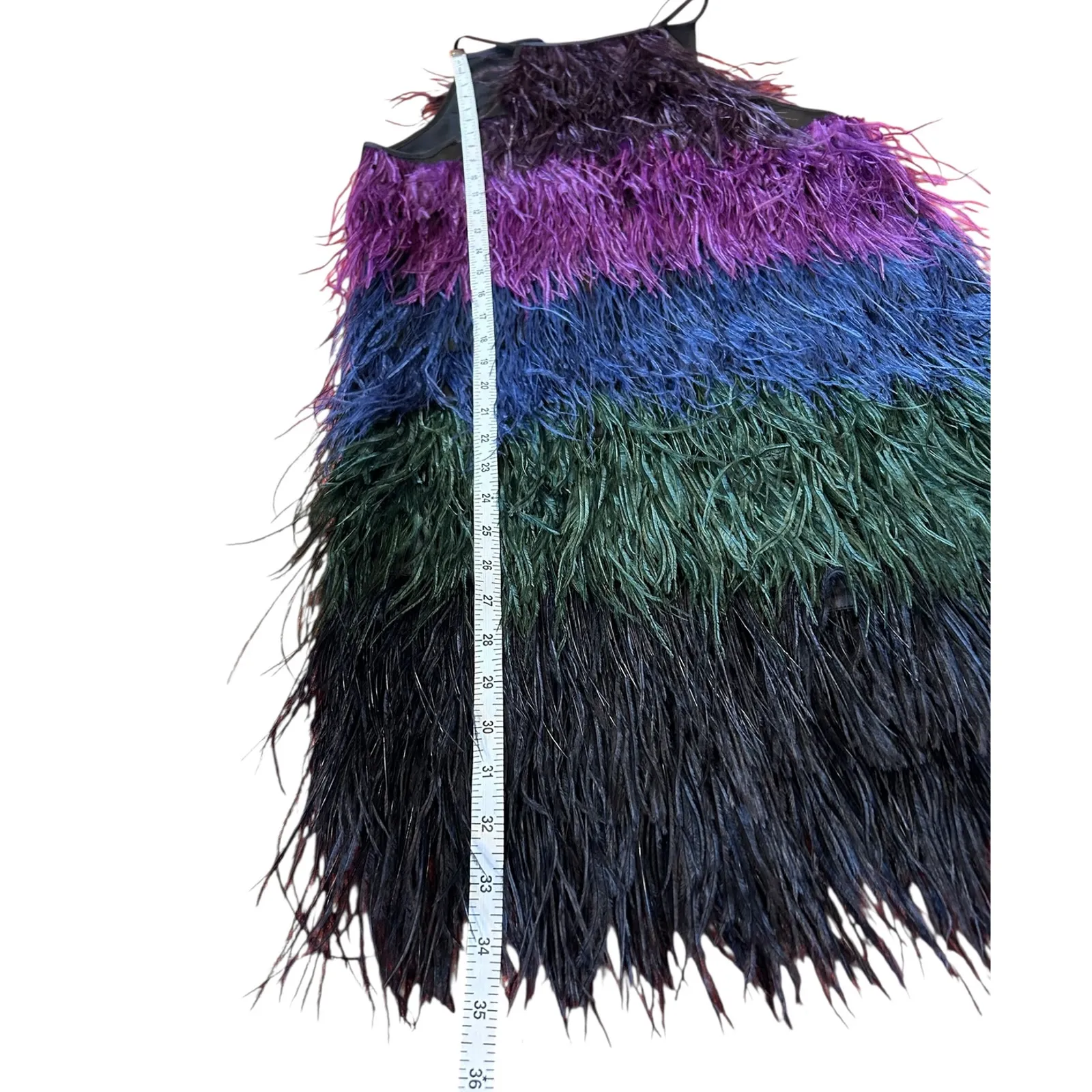 NWT Cynthia Rowley Ivy Ombre Ostrich Feather Multicolor Mini Dress XS $795 - Image 5