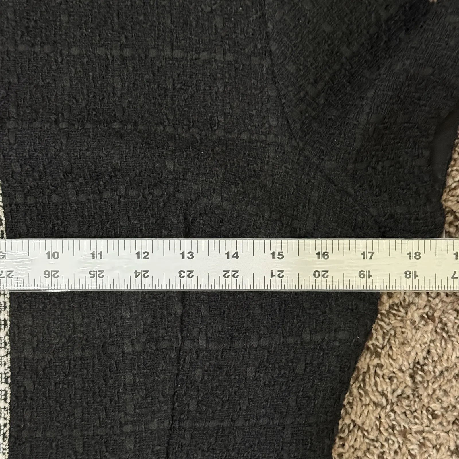 Ann Taylor Petite Black White Tweed Tiered‎ Flared Cap Sleeve Dress Size 4P - Image 7