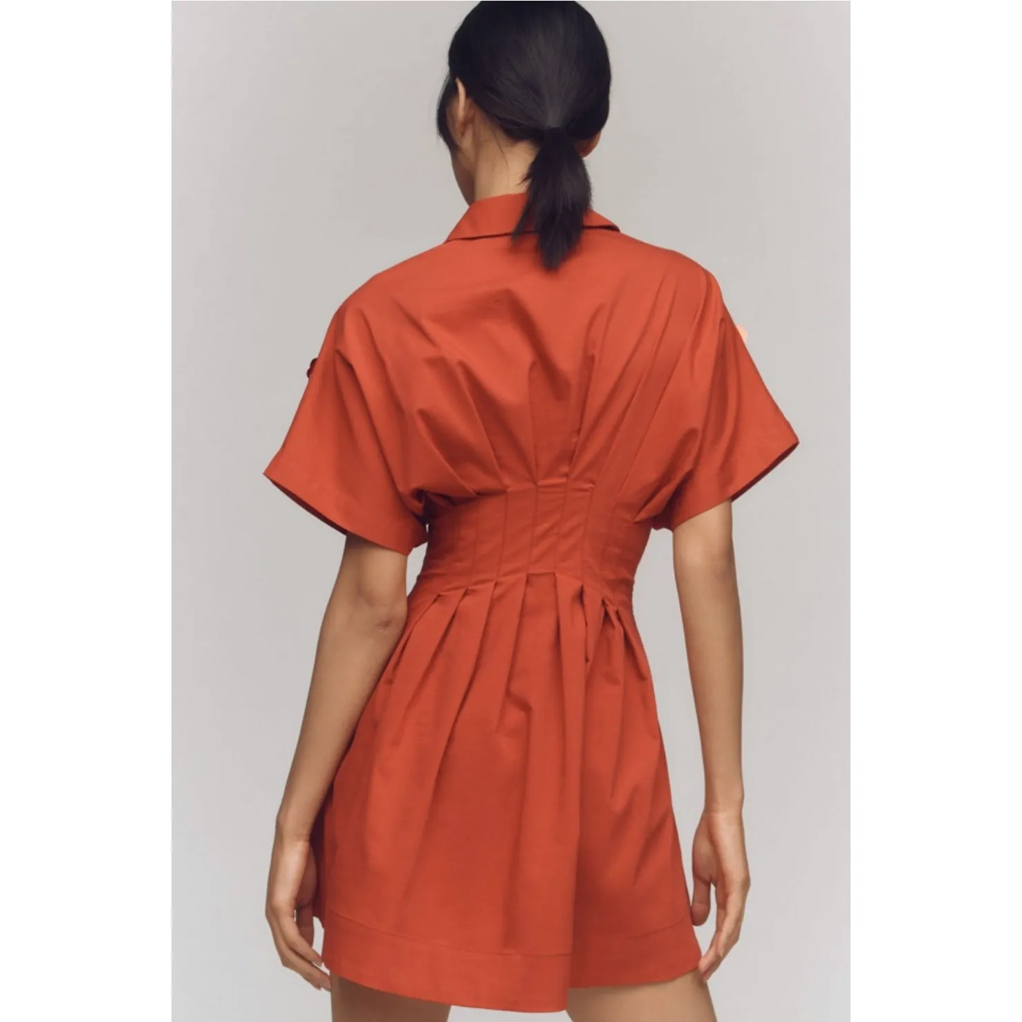 Anthropologie Exquise The Tobie Button-Front Pleated Shirt Dress Sequin Mini - Image 3