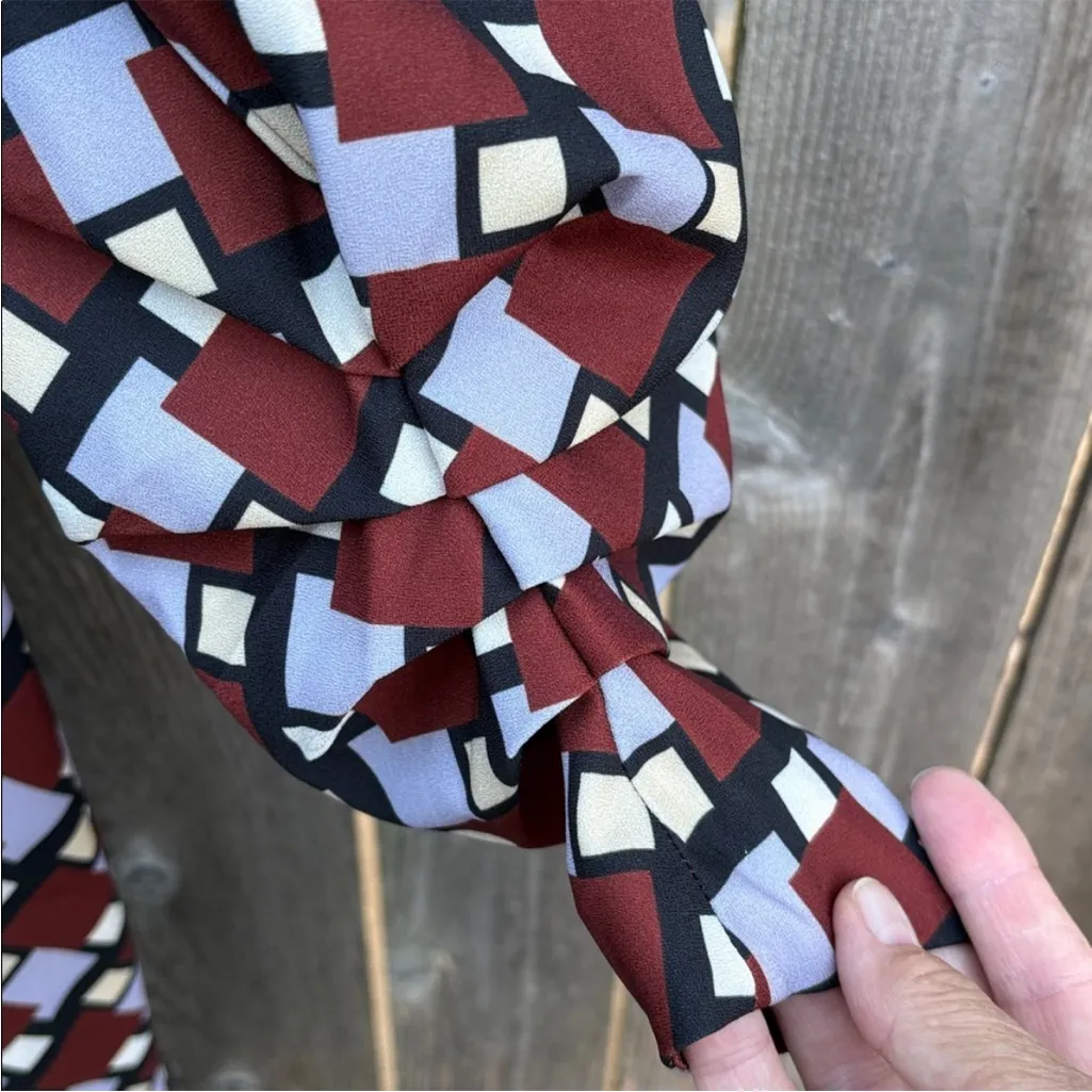 ZARA EUC  Geometric Side Slit Column
Maxi Dress - Image 7