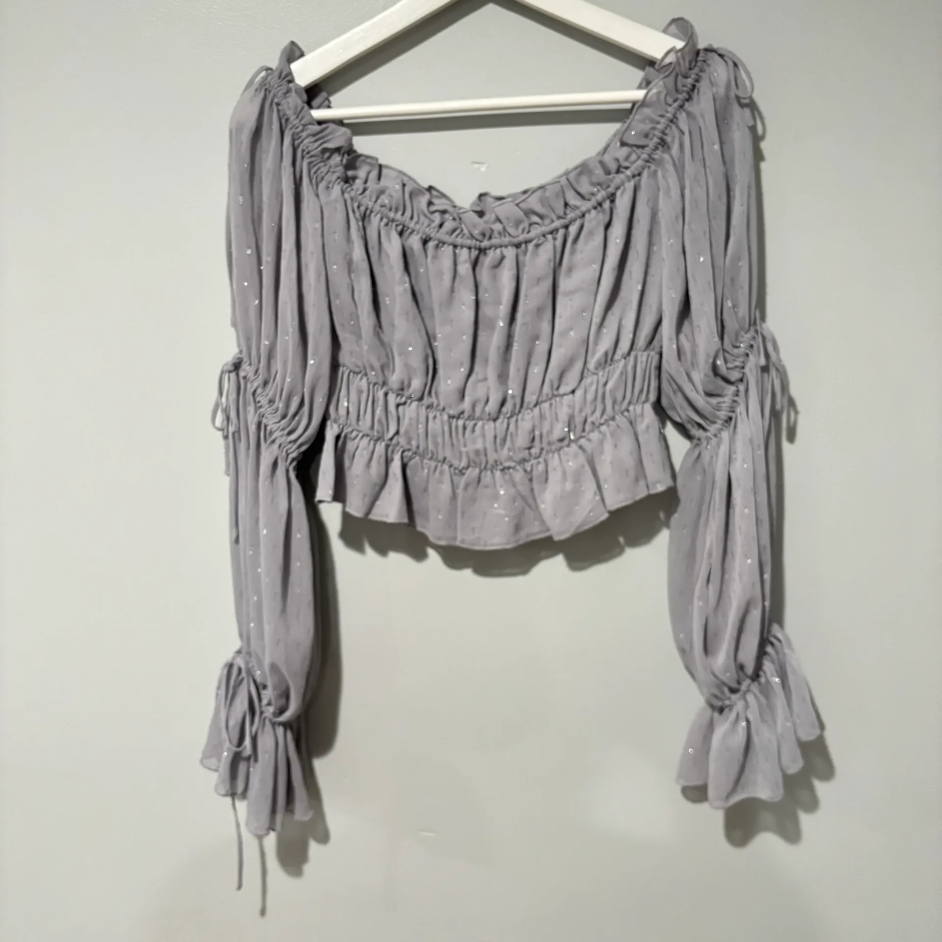 White Sands Crop Peasant Blouse - Image 5
