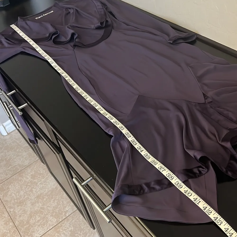 Yigal Azrouel silk jersey mermaid midi dress, eggplant color, sz Small/Medium Purple - Image 13