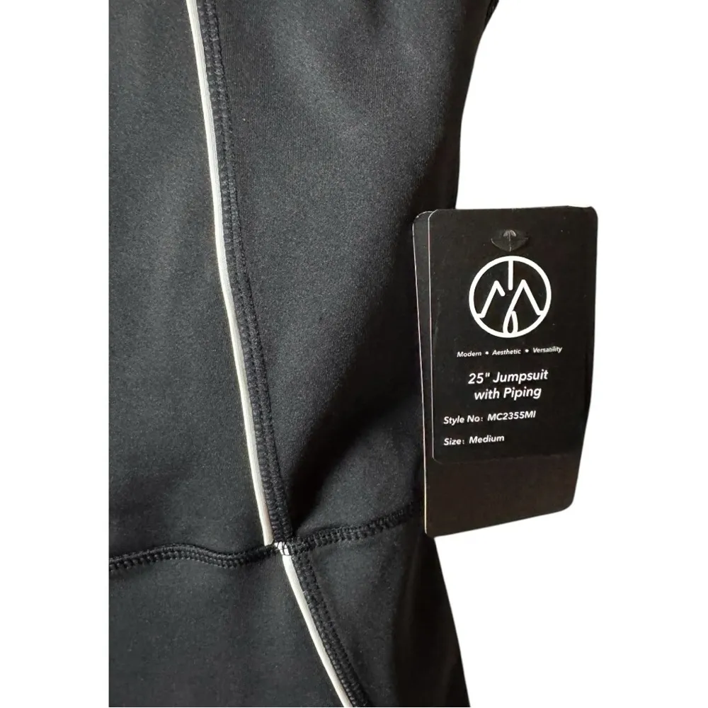 Move Theology Women's black Athletic Sporty Black and White Jumpsuit Sz M NWT Size M - Image 6