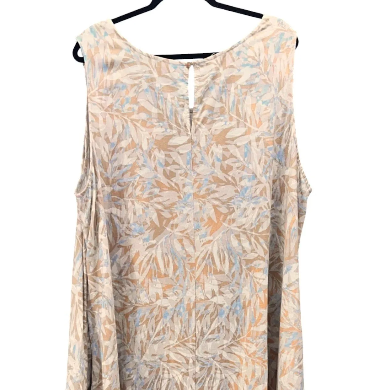 Catherines Womens Tank Dress Size 3X Linen Leaf Boho Travel Resortwear‎ Vacation - Image 4
