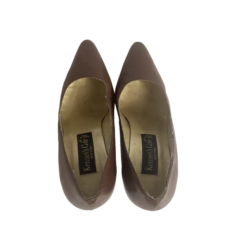 Vintage 1990s Classic Brown Leather Pumps - Image 5