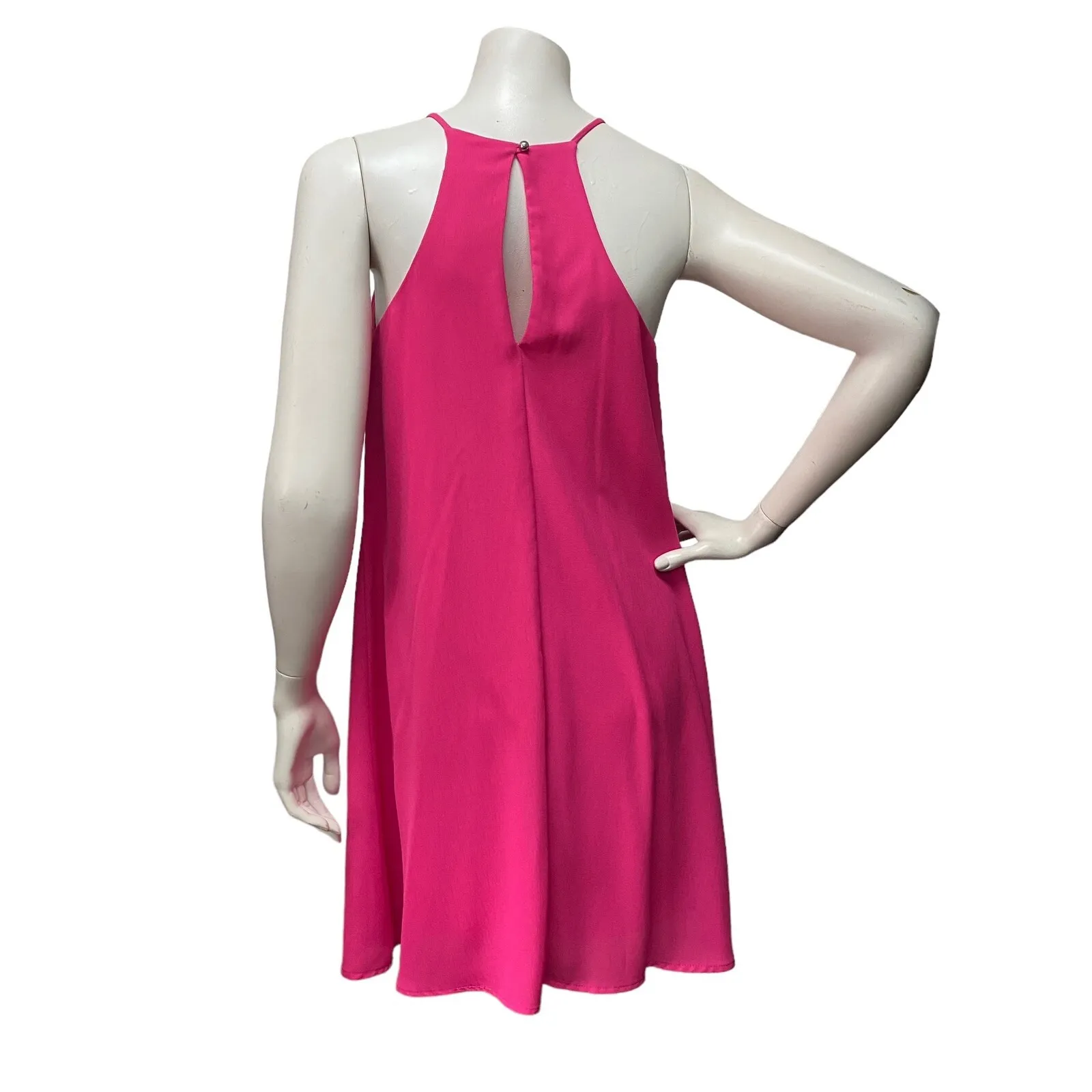 Everly Women's Small Pink Shift Dress Keyhole High Neckline Sleeveless B205 - Image 4