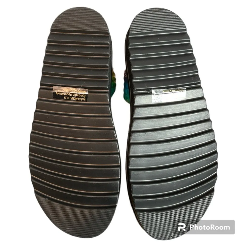 Lemon Drop By Privileged Rainbow Kassandra Gladiator Sandals Size 6.5 - Image 4