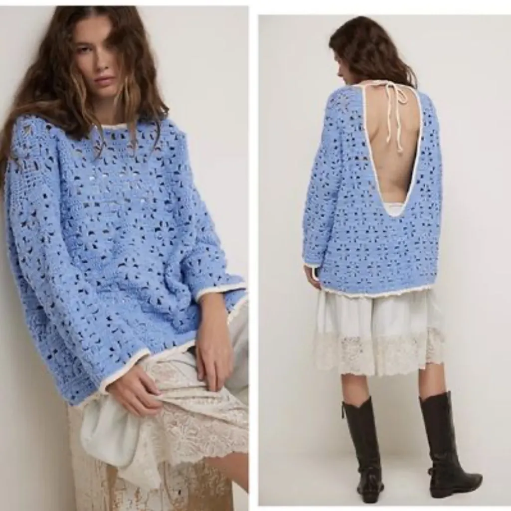 Free People Rue Crochet Tunic Size XS Hydrangea Combo New NWT - Image 8