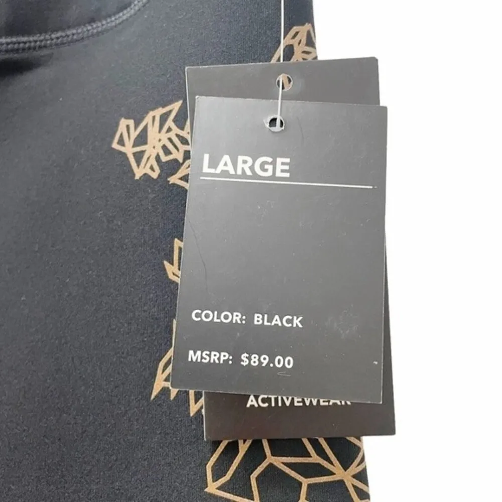 NWT R8 Activewear Compression Legging Kaleidoscope Capri Black Copper Size Large - Image 8