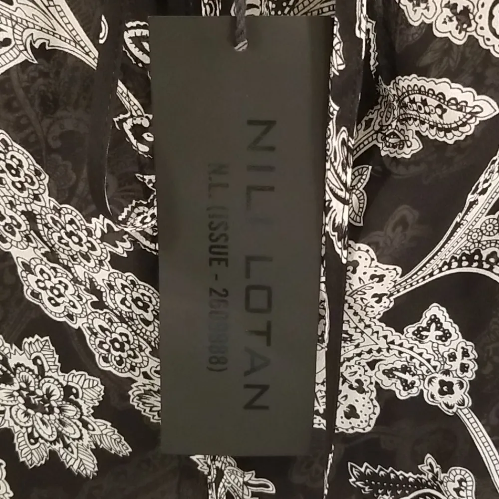 💕NILI LOTAN💕 Acadia Silk Blouse ~ Black Paisley Size XS - Image 12