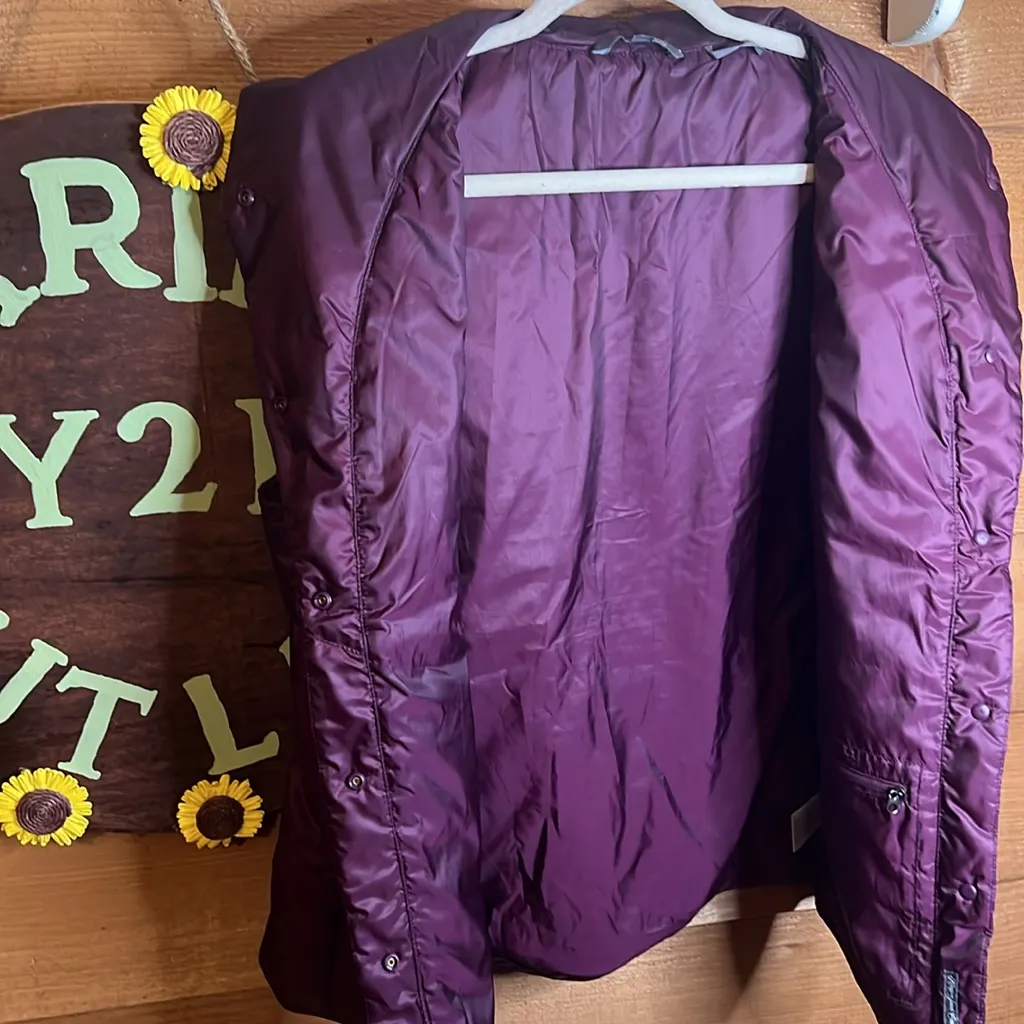 Toad & Co Airvoyant Diamond Vest Purple Plum Quilted Pocket Button Lightweight L Size L - Image 6