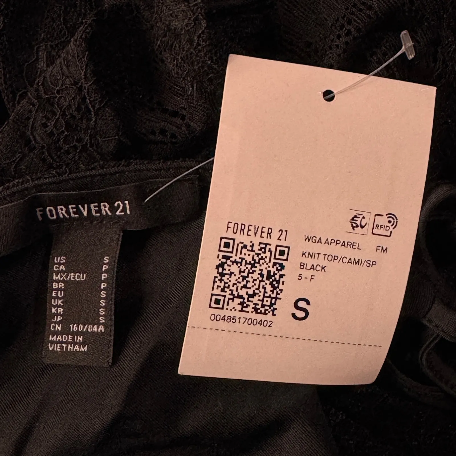 Forever 21 Small Cropped Cami Top Floral Lace Ruffled V-Neck Stretch Adjustable - Image 6