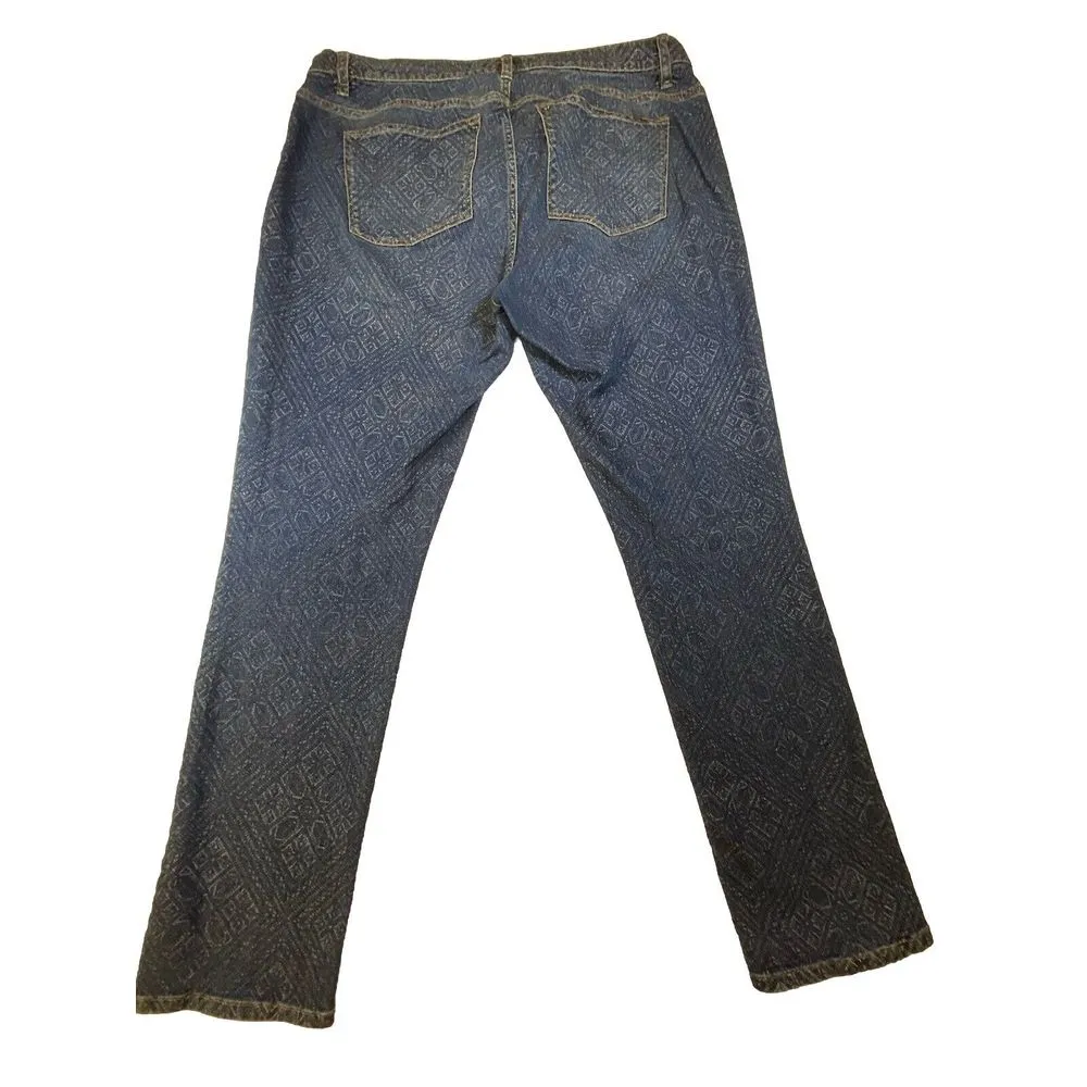 LRL Ralph Lauren‎ Jeans Boho Tribal Southwestern Aztec Print Sz 16 Straight Leg - Image 7