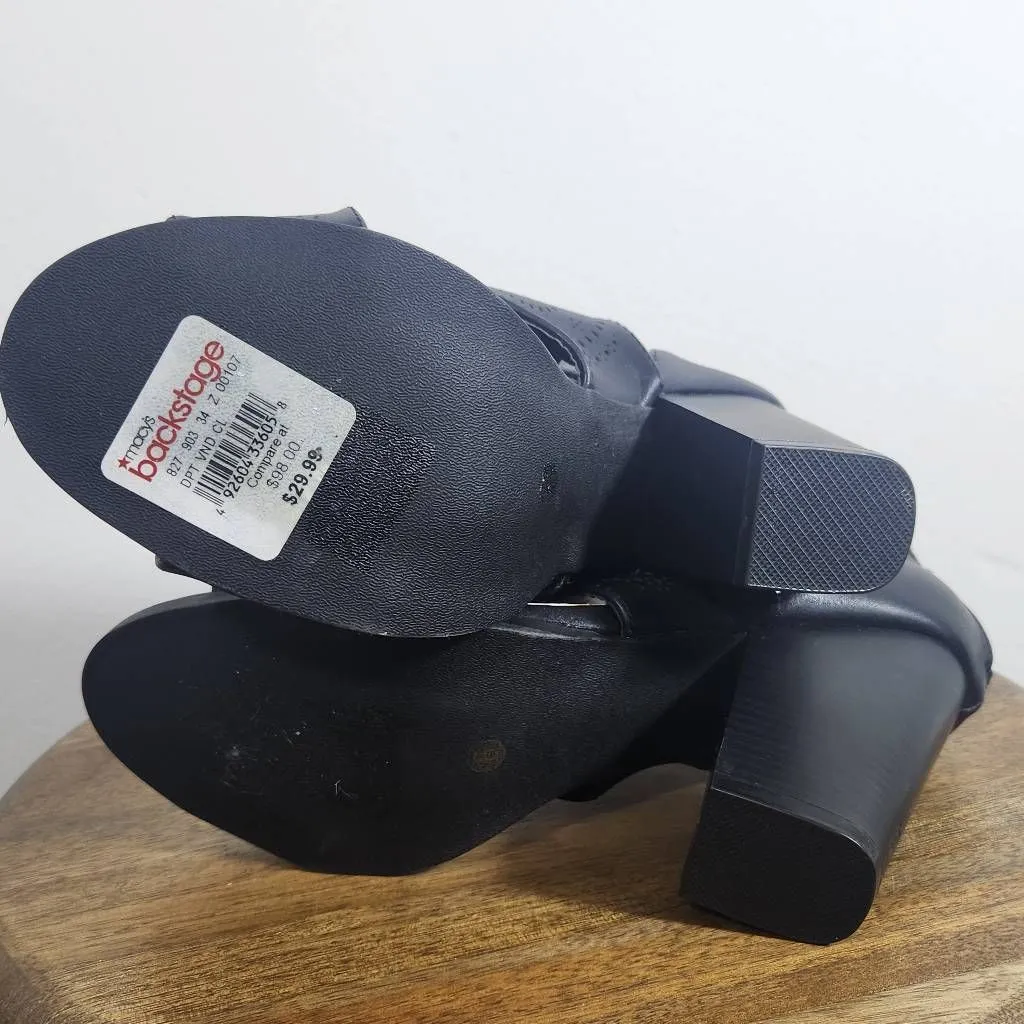 Christian LaCroix Black Block Heel Bootie Perforated Accent Size 8 Women's Heels - Image 10