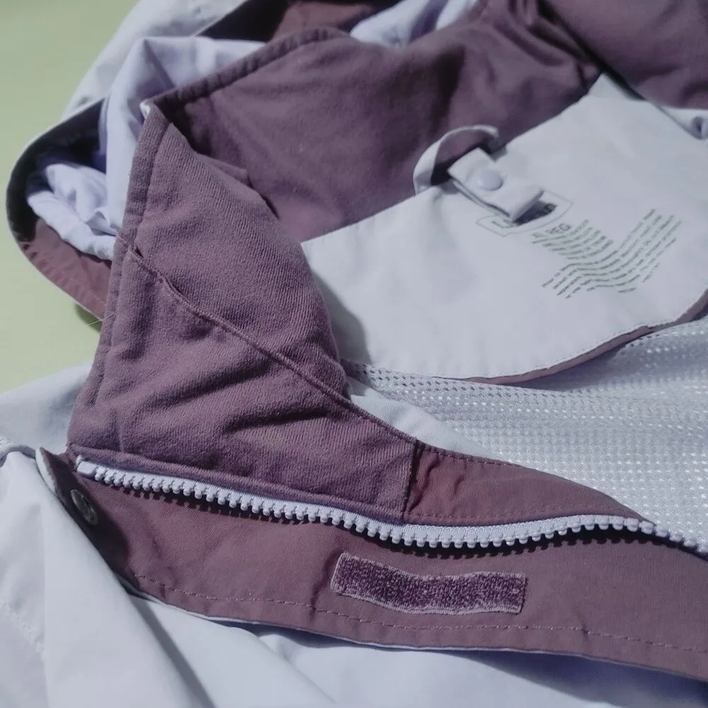 LL Bean Jacket Coat Size XL Lavender Plum Purple Nylon Hooded Windbreaker Shell - Image 4