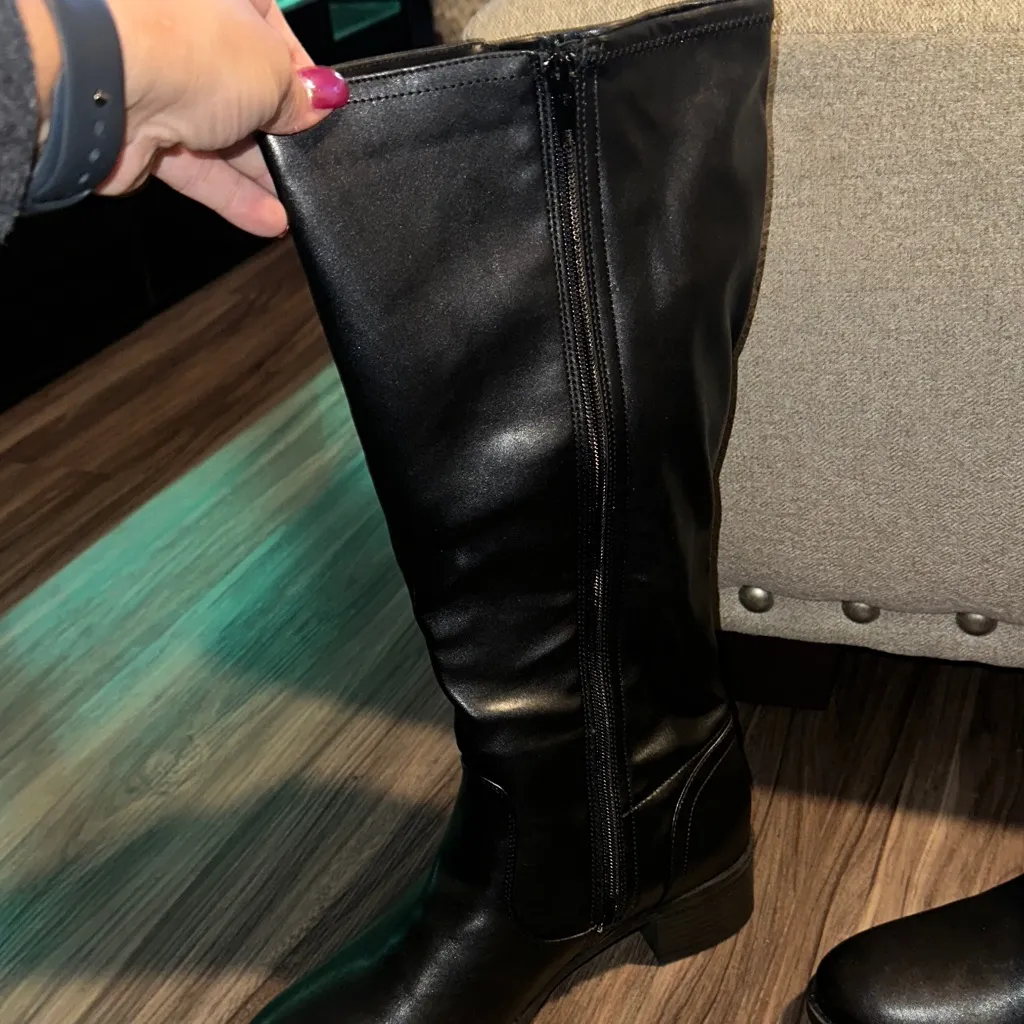 Easy Street  Black Over the Knee Boots - Image 3