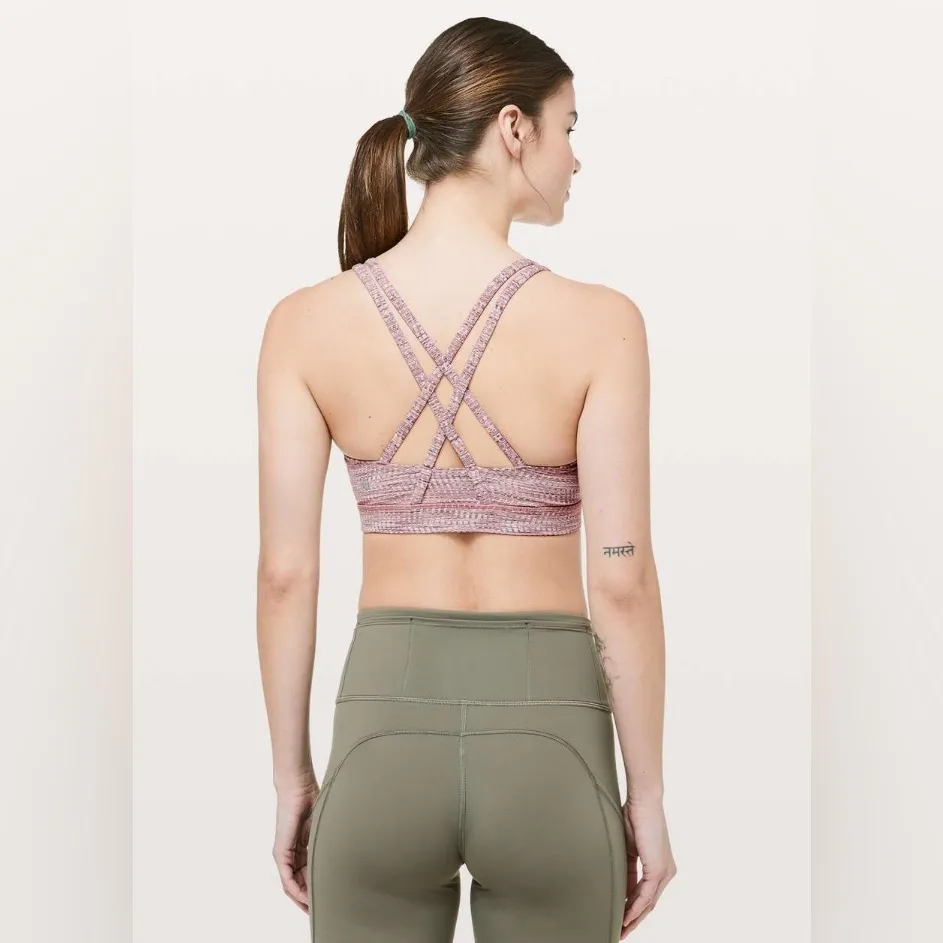 Lululemon Energy Bra Arrow Jacquard Antique Bark Copper Coil Sports Bra Size 6 - Image 3