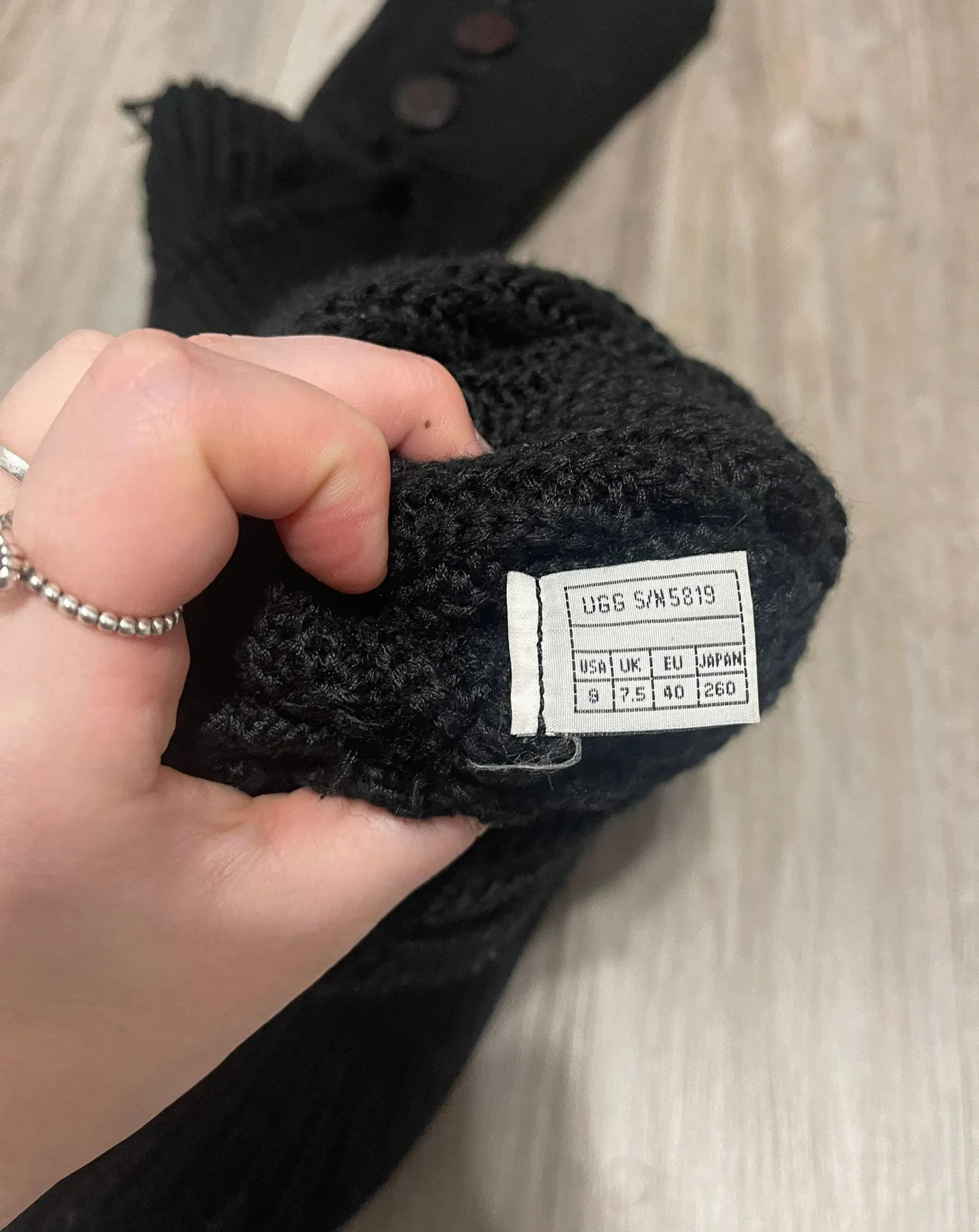 UGG Classic Cardy Knit Black Boots - Image 7