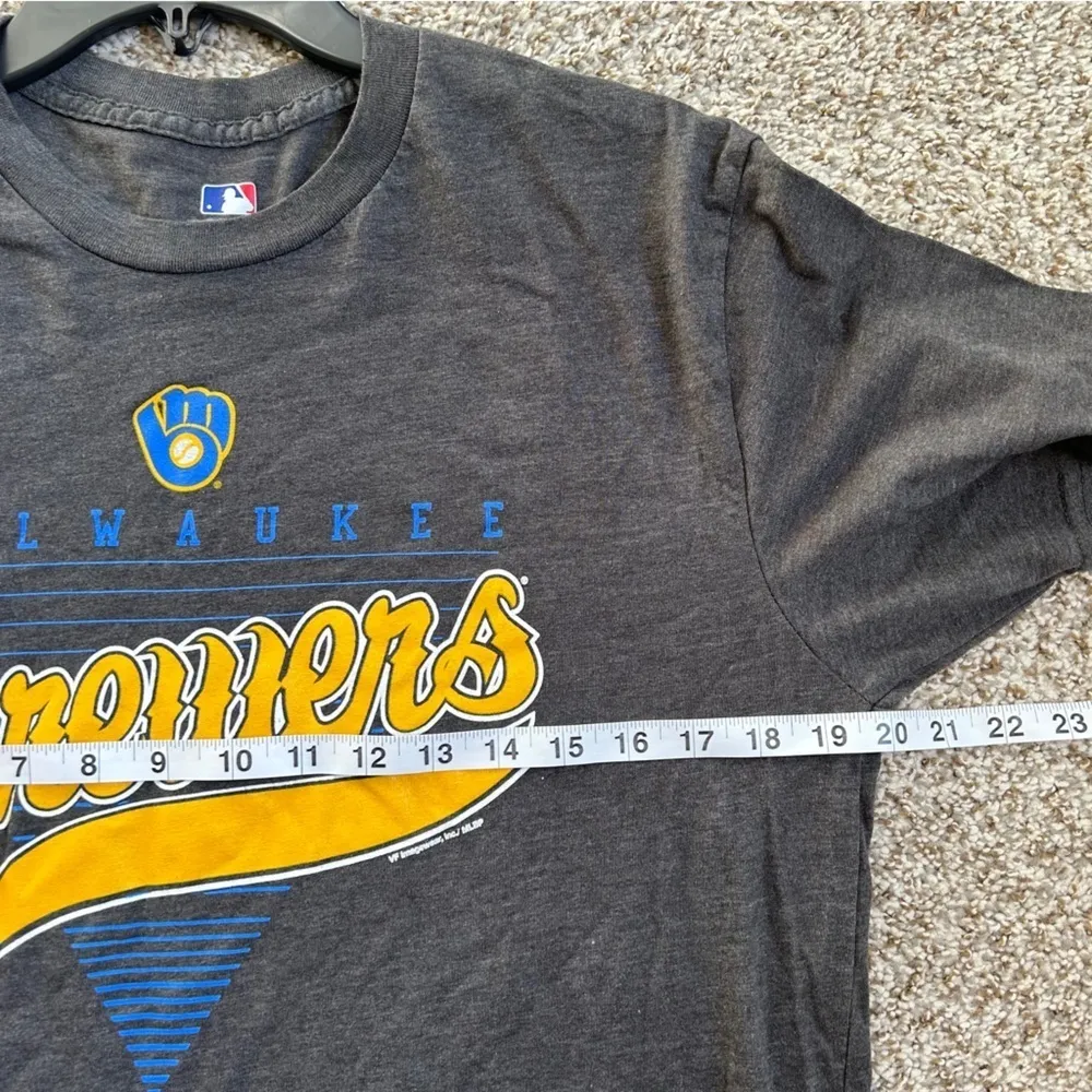 MLB Grey Milwaukee Brewers Short Sleeve T - Image 6